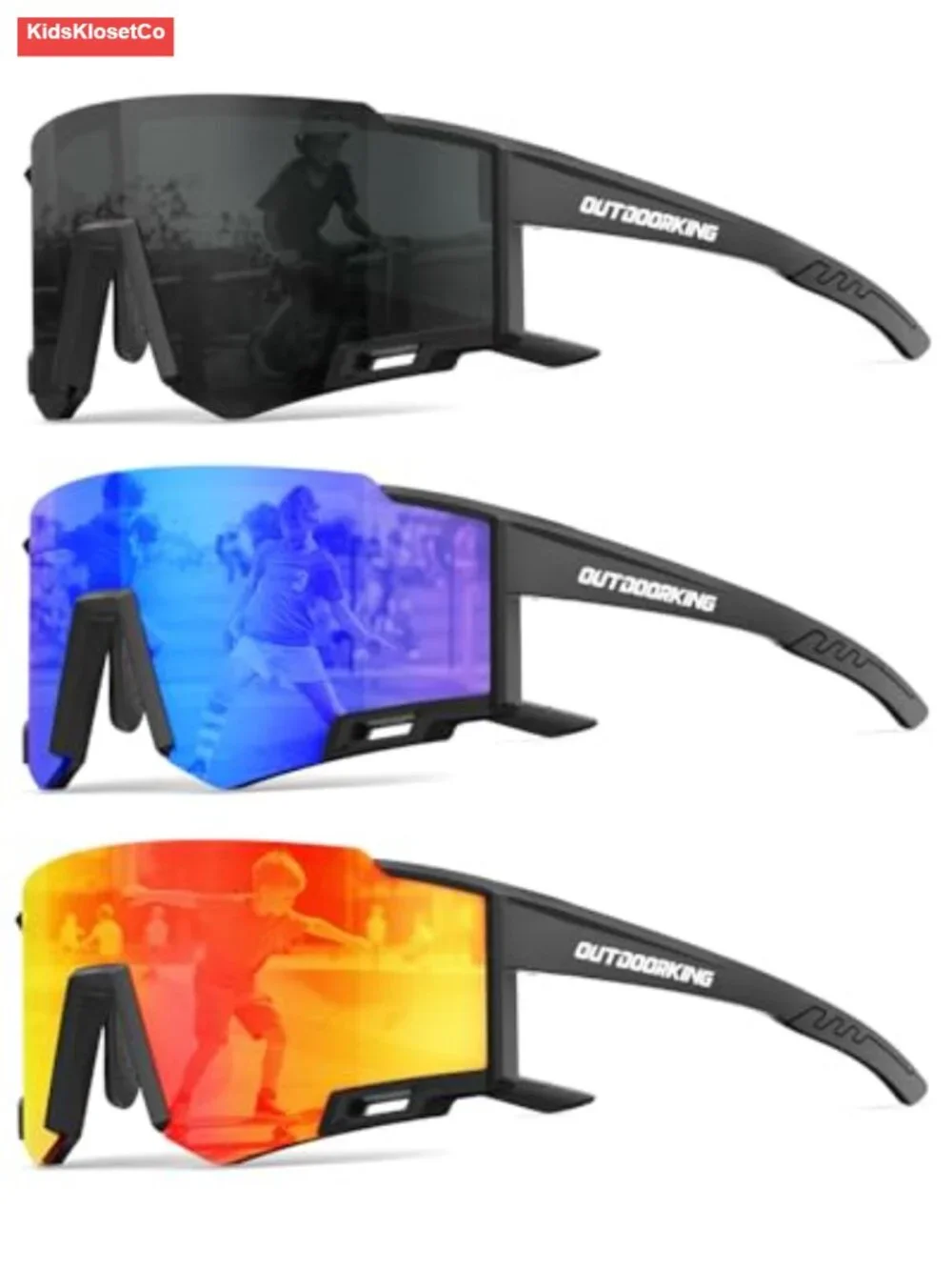 3 Pack Kids Polarized Sports Sunglasses UV400 Baseball Cycling